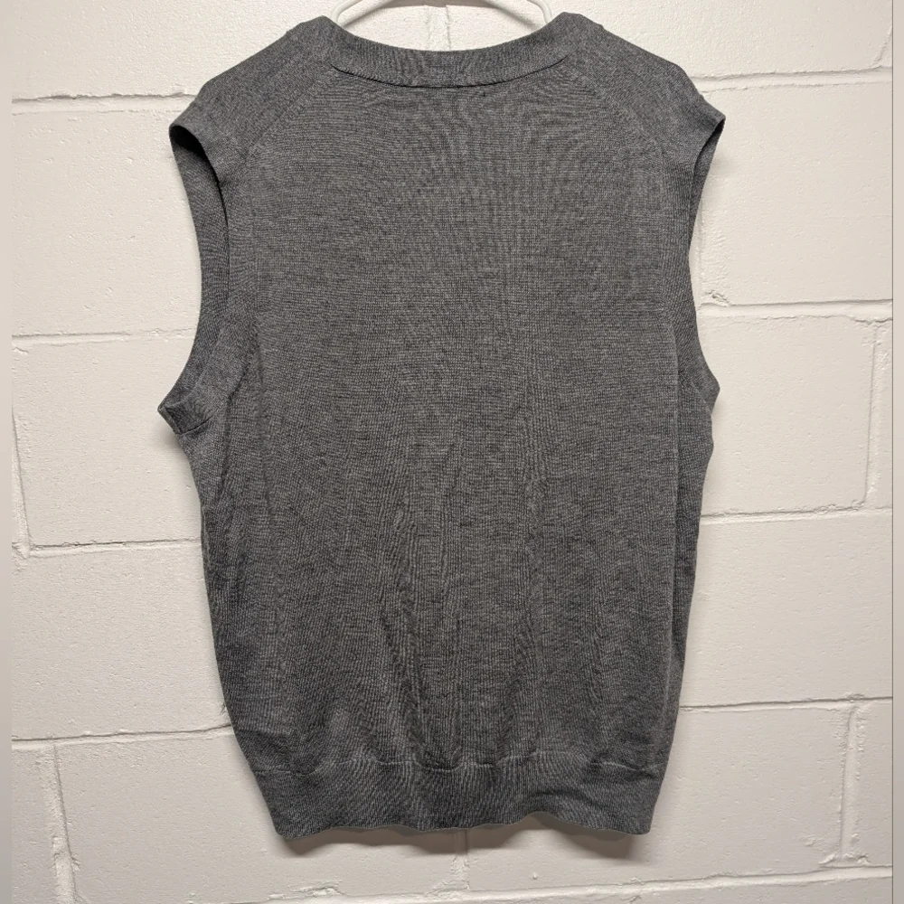 Banana Republic Gray Knit Button Cardigan Grandpacore Wool Sweater Vest Men's XL